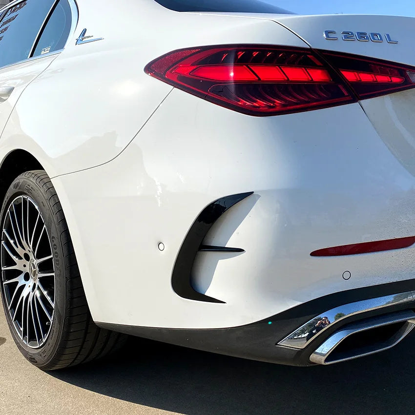 2PCS Rear Bumper Splitters For Mercedes Benz C Class W206 C200 C260 C300 2022+ AMG Air Vent Trim Spoiler Canards Splitter Lip
