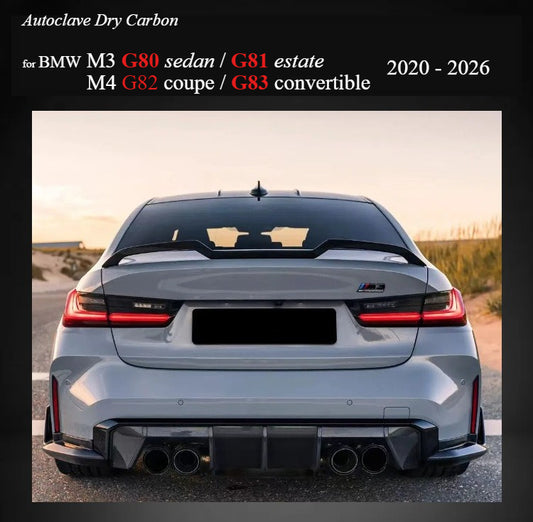 Autocla Replacement Dry Carbon Fiber Rear Lip Diffuser for 2021 - 2026 BMW M3 G80 Sedan G81 Estate & M4 G82 Coupe G83 Convertible | Euro-style