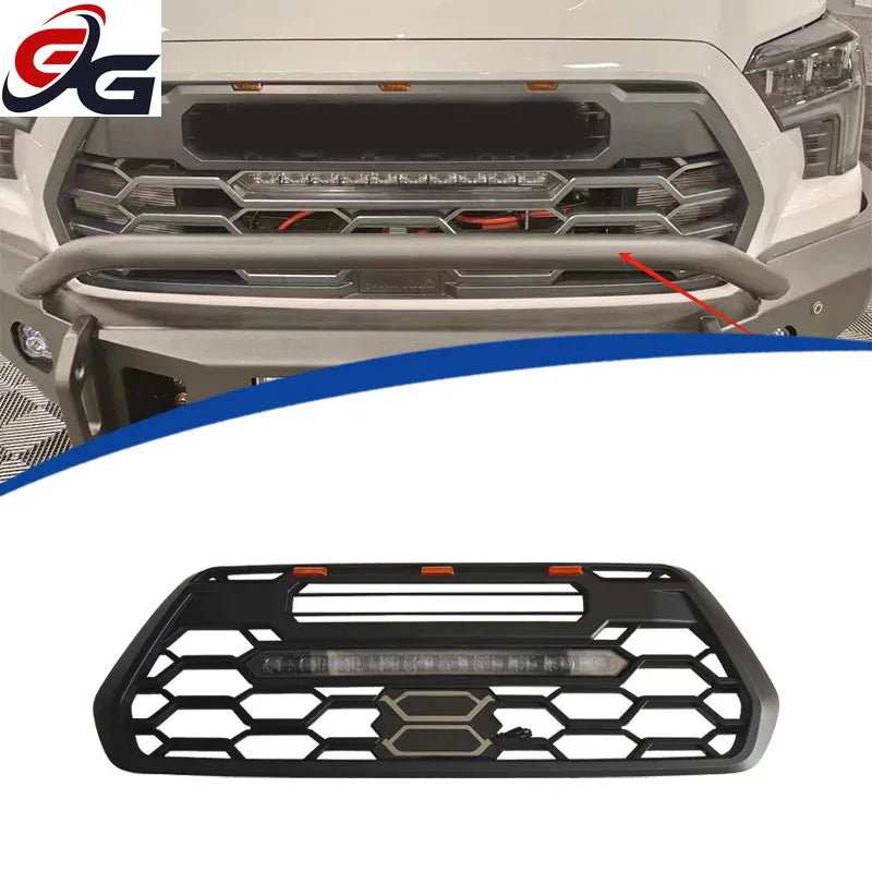 Front Bumper Grille Grill for Toyota Tacoma 2016-2023 upgrade to Racing Grills 2024 Modification Black Car Accessories Styling