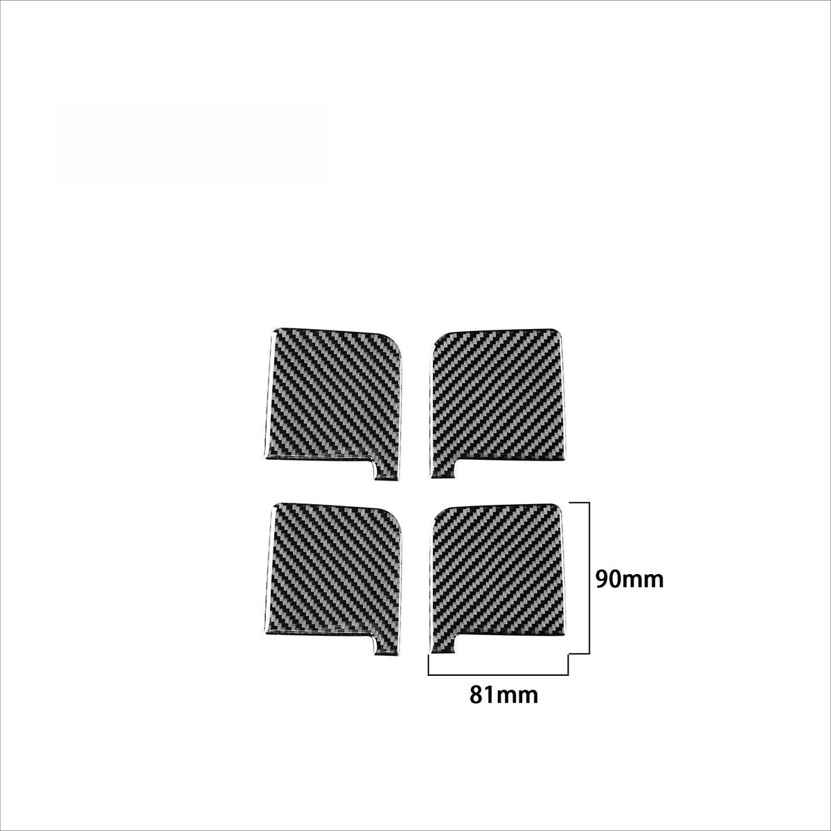 4PCS Prepreg Dry Carbon 3*3 3K Real Carbon Fiber Interior Door Bowl Overlay Trim for Toyota Tundra XK50 Facelift (2014-2021)