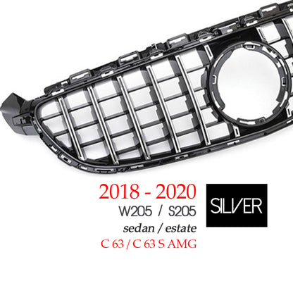 Panamericana Grille GTR Type Grill For Mercedes C Class W205 Sedan S205 Estate A205 Cabrio C205 Coupe 2015 - 2020 C180 C200 C300