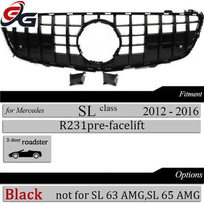 R231 GT Grille Front Bumper Grill Mesh for 2012 - 2016 Mercedes SL Class R231 SL300 SL350 SL400 SL550, Not for SL 65 SL 63 AMG