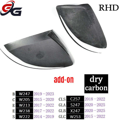 Car Dry Carbon Side Rearview Mirror Cover Trim for Mercedes B W247 C W205 E W213 W238 CLS C257 S W222 GLA H247 GLB X247 GLC W253