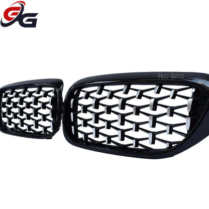 Front Kidney Grille Diamond for BMW 5 Series 2017-2019 Pre-LCI G30 Sedan G31 Wagon F90 M5 528i 530i 535i 540i Car Racing Grills