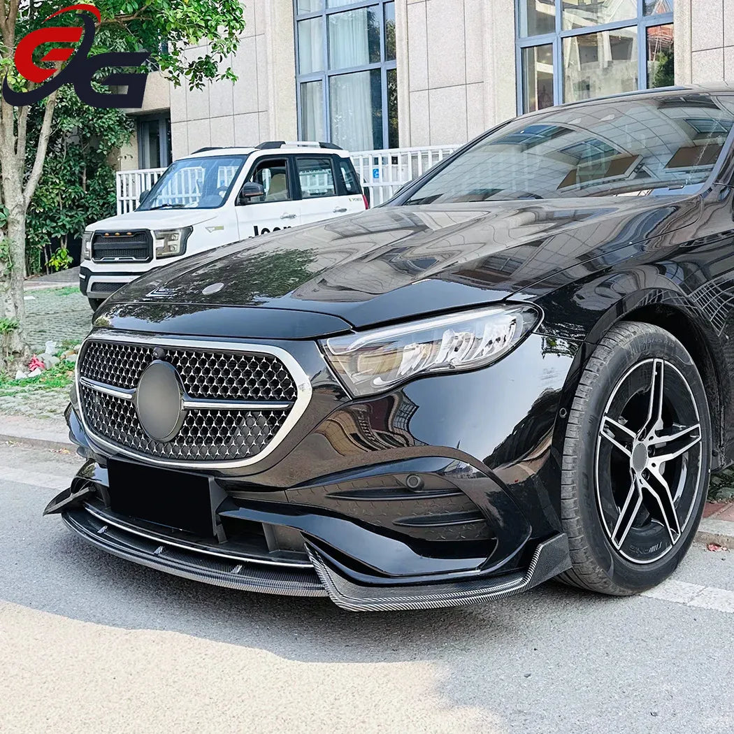 Front Bumper Lip Tim Protector Body Kit Cover for Mercedes Benz E Class W214 2024+ E260 E300 AMG Diffuser Car Accessories Tuning