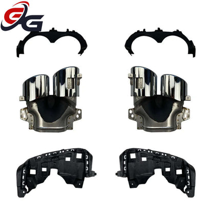 Car Rear Muffler Exhaust Cutters for Mercedes Benz GLA Class H247 GLA200 220 250 GLA35 Up to GLA45 AMG Tips Pipe Bracket Trim