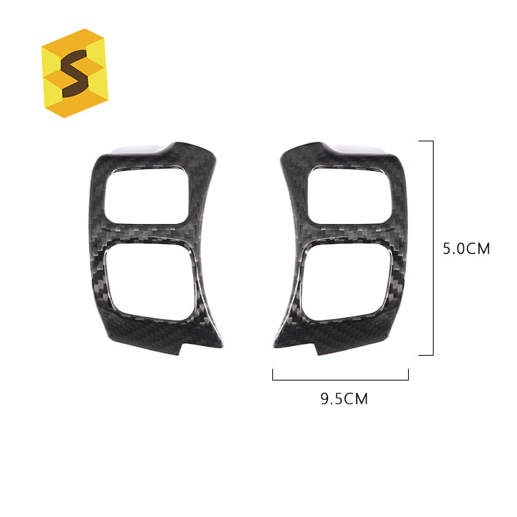 Real Carbon Fiber Steering Wheel Button Frame Trim for Lexus