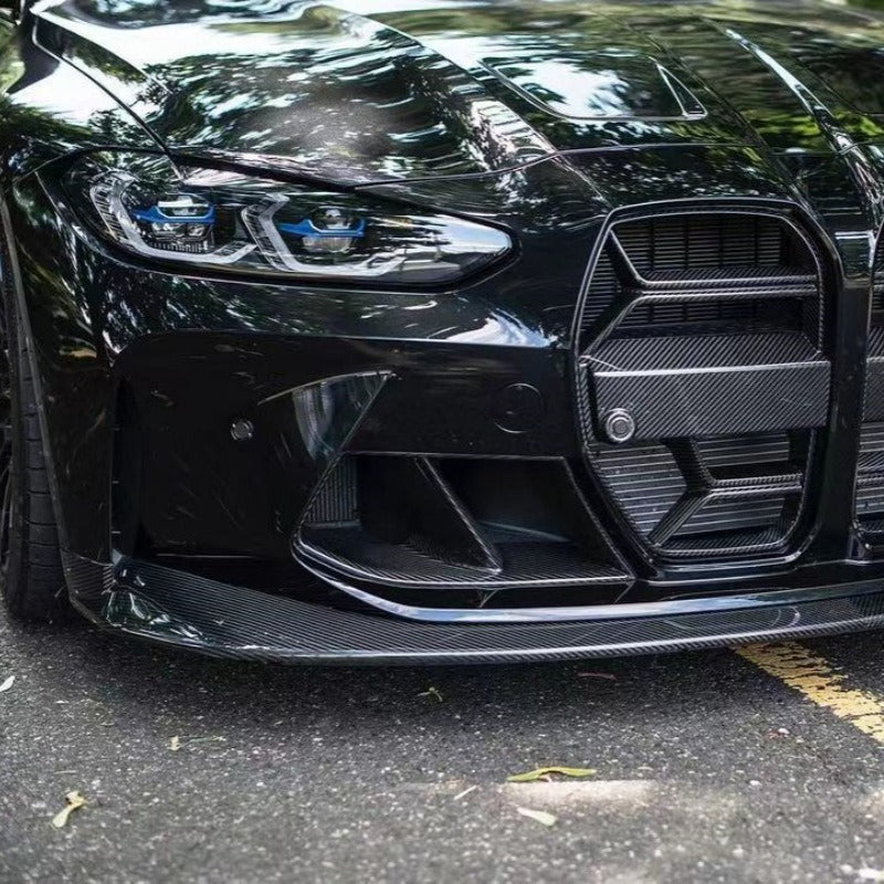 3×3 3K Twill Dry Carbon Fiber Front Bumper Vent Fog Light Frame Cover for BMW G80/G81 M3 & G82/G83 M4 2020-2026