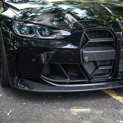 3×3 3K Twill Dry Carbon Fiber Front Bumper Vent Fog Light Frame Cover for BMW G80/G81 M3 & G82/G83 M4 2020-2026