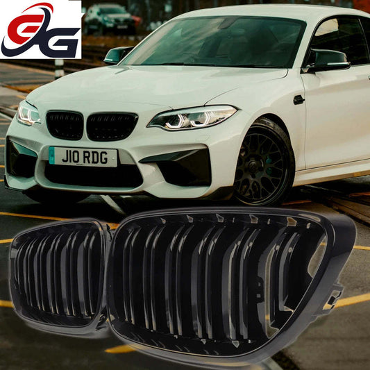 Glazing Black Front Bumper Grill Kidney Radiator Grille for BMW 2014 - 2019 2-series F22 F87 M2 2-Door Coupe F23 Convertible