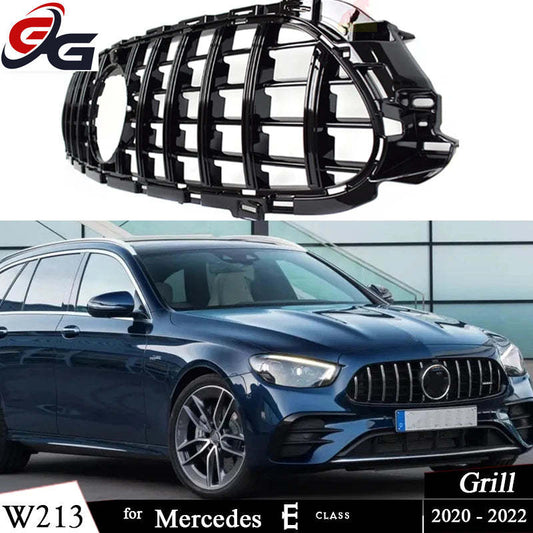 W213 Front Bumper Grille GT Grill for Mercedes E Class S213 C238 A238 2020 - 2022 E200 E300 E350 E400 E43 E53 Mesh Hood Grills