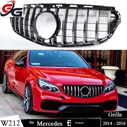 W212 Front Bumper Grille Black Silver for Mercedes Benz E Class 2014-2016 4-Door Sedan W212 GT Grill 5-Door Estate S212 Grilles