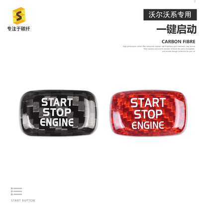 Real Carbon Fiber Push-Start Button Trim for Volvo V40 / V60 / S60L