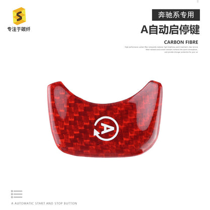 Carbon Fiber Auto Start-Stop Button Trim for Mercedes-Benz GLE / GLS