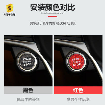 Real Carbon Fiber Push-Start Button Trim for Alfa Romeo Stelvio