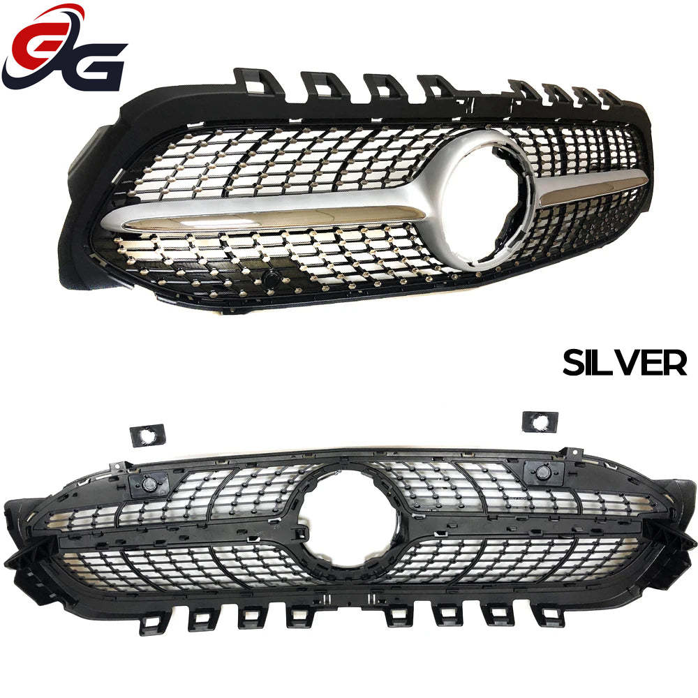 Car Front Bumper Racing Grille Diamond Grill for Mercedes Benz A-Class Hatchback W177 Sedan V177 2019-2025 A 200 A 250 A 35 AMG