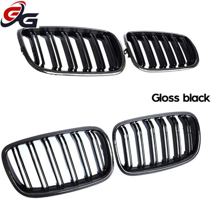 Front Bumper Grill Carbon Fiber Framed Trim Grille Black for BMW 2007-2013 E70 X5 X5M 2008-2014 E71 E72 X6 X6M xDrive30i 35i 50i