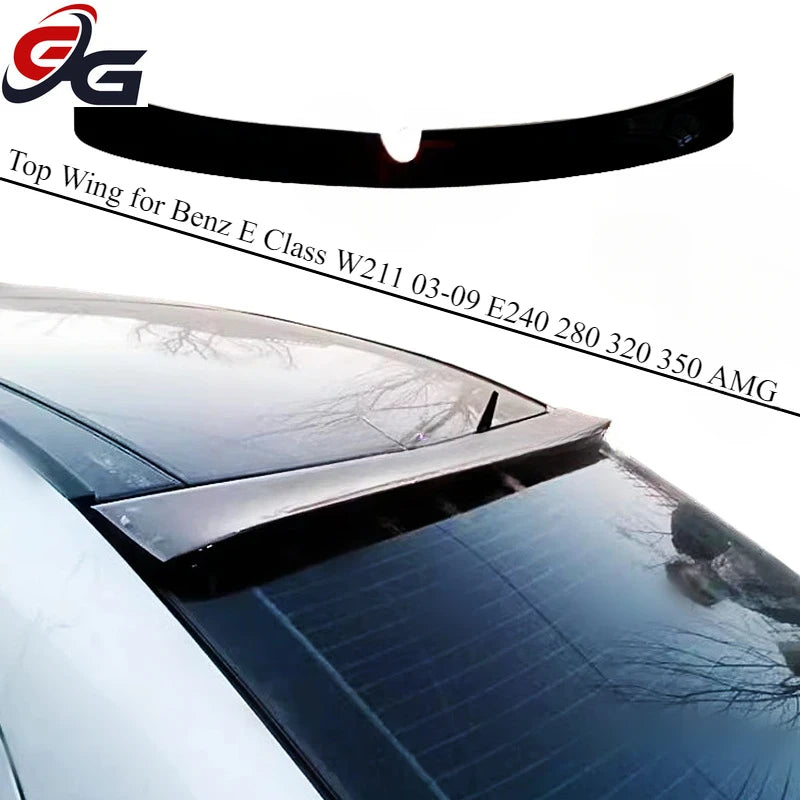 Rear Top Wing Spoiler for Mercedes Benz E-Class W211 2003-2009 Modified Tail Wings E240 280 320 350 AMG Non Perforated Styling