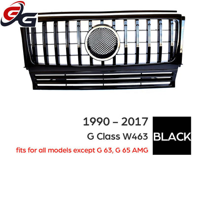 Front Bumper Centre Hood Grill Black Silver Grille for Mercedes G Class G Wagon W463 1990-2017 G350 G450 G500 Except G63 G65 AMG