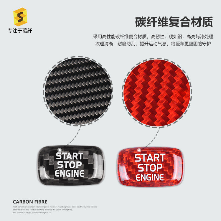 Real Carbon Fiber Push-Start Button Trim for Volvo V40 / V60 / S60L