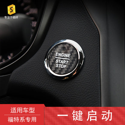 Carbon Fiber Push-Start Button Trim for Ford F-150