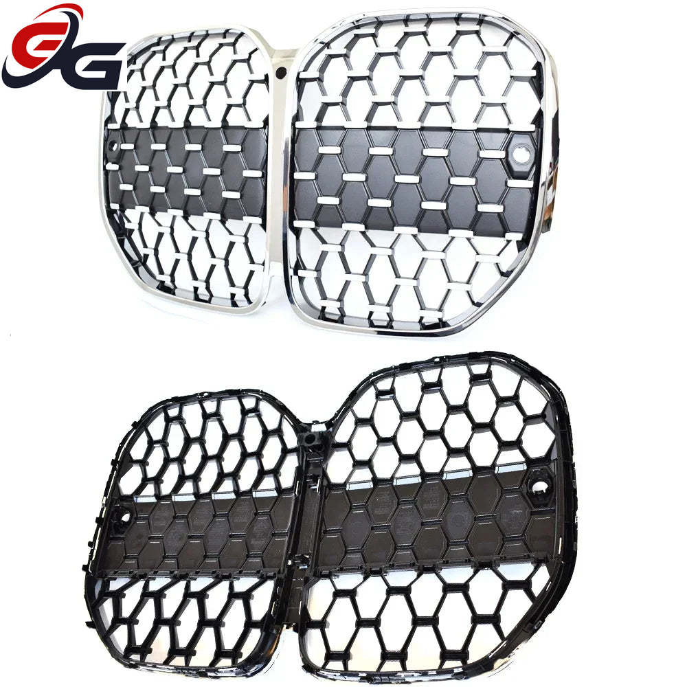 G22 Front Kidney Grill Silver Grille Replacement for 2021 -2026 BMW 4 Series G23 Convertible G26 I4 Gran Coupe 420i 440i Grrills