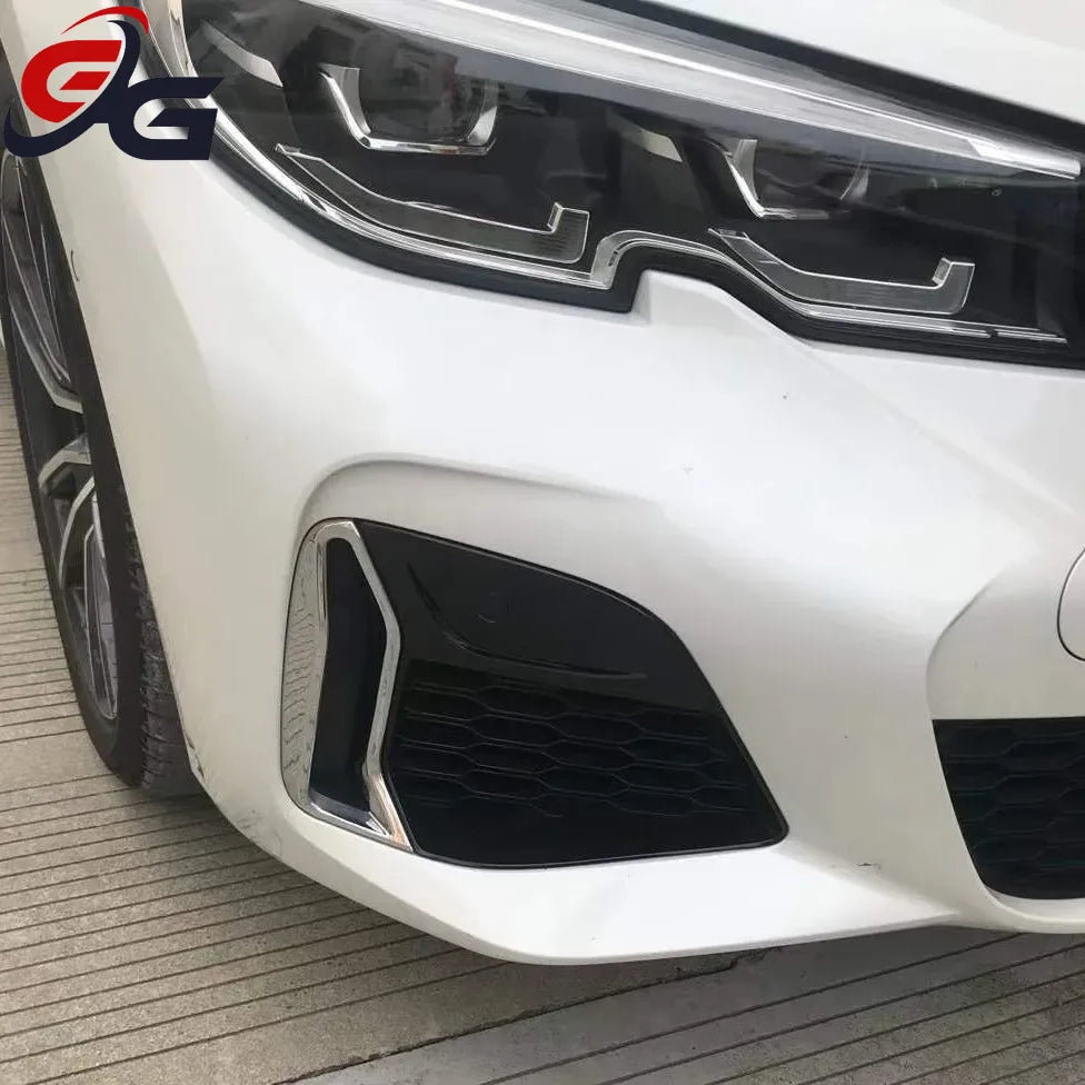 Front Bumper Fog Lamp Frame Fangs Style for BMW 3 Series G20 M340i G28 Pre-LCL 2019-2022 Grille Cover Car Accessories