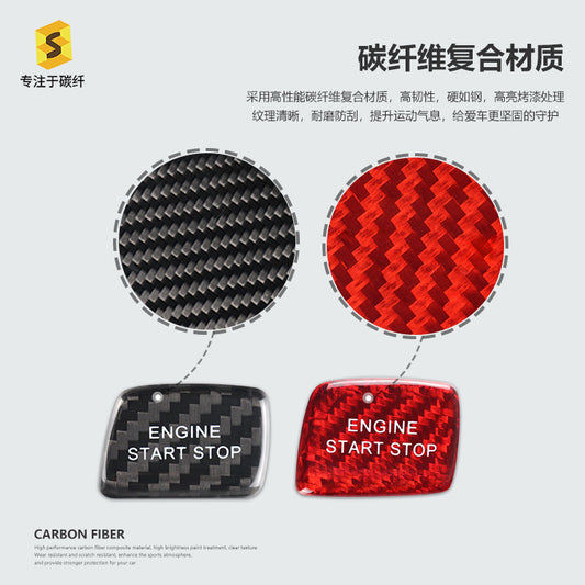 Carbon Fiber Push-Start Button Trim for Chevrolet Camaro