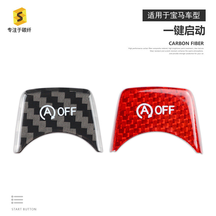 Rigid Carbon Fiber Auto Start-Stop Button Trim for BMW F30 - F33
