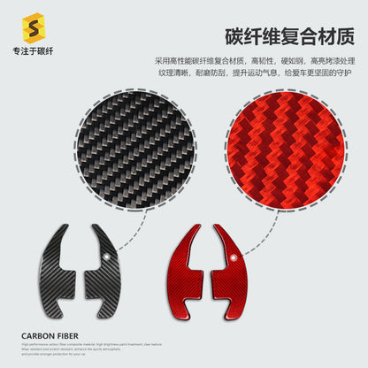 Real Carbon Fiber Steering Wheel Shift Paddle Cover for Ford Mustang