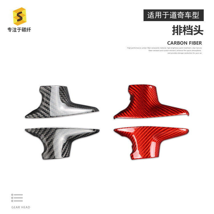 Real Carbon Fiber Gear Shift Knob Cover Set for Dodge Challenger SRT