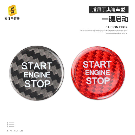 Real Carbon Fiber Push-Start Button Trim for Audi A4L / A6L / Q3