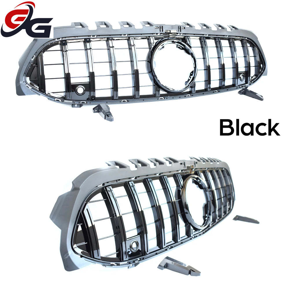 Car Front Bumper Racing Grille Black for Mercedes A Class W177 Hatch V177 Saloon 2019-2023 A180 A200 A250 A35 Except for A45 AMG