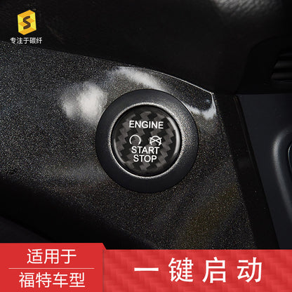 Carbon Fiber Push-Start Button Trim for Ford Focus / Kuga