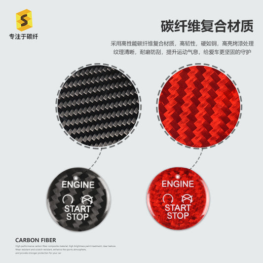 Carbon Fiber Push-Start Button Trim for Ford Focus / Kuga