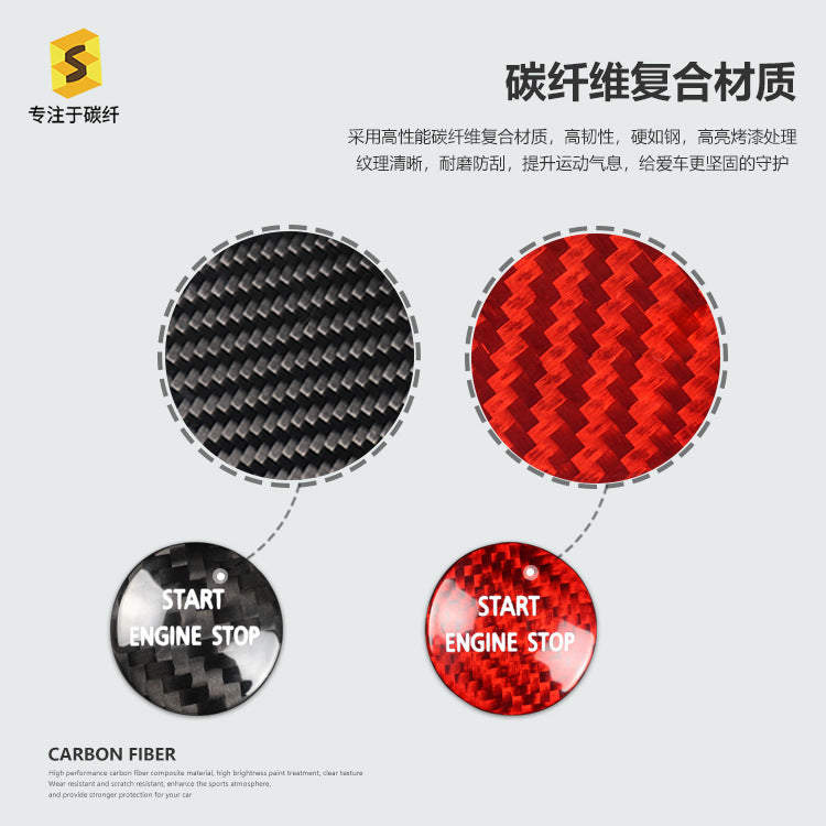 Carbon Fiber Push-Start Button Trim for Land Rover Discovery (2010 - 2016)
