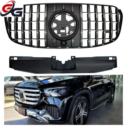 New GT Style for Mercedes Benz GLS Class X167 2024+ GLS400 GLS450 GLS580 Front Bumper Grill Mesh Grille Styling Car Accessories