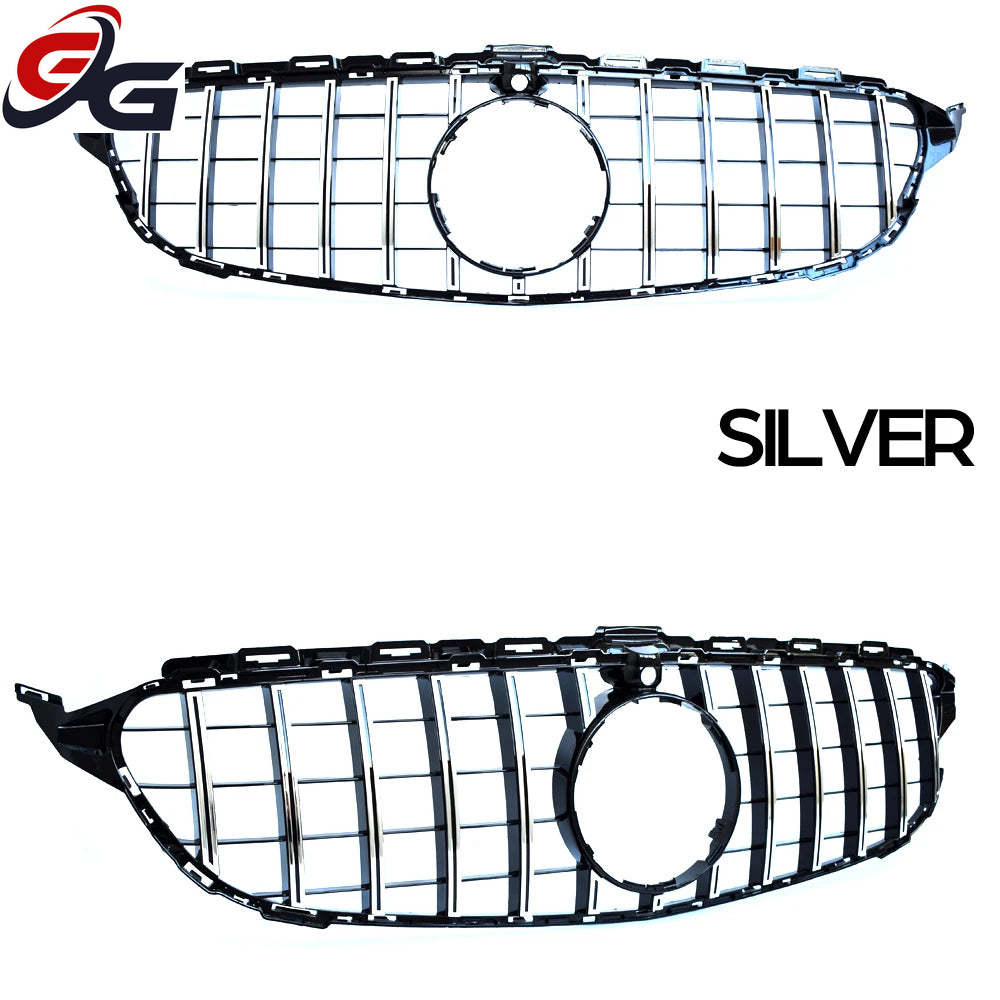 W205 Front Bumper GT Grill for Mercedes Benz C Class S205 A205 C205 2018-2020 C200 C250 C300 C350 C400 C450 C43 AMG Car Grille