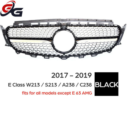 W213 Diamond Front Bumper Grill Mesh Grille for Mercedes 2017 - 2019 E Class Saloon S213 Estate C238 Coupe A238 Cabriolet Sport