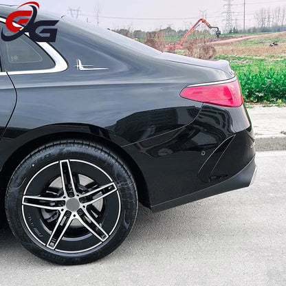 Car Rear Bumper Splitter Canards Body Kit Cover Protector for Mercedes Benz E-Class W214 2024+E260 E300 AMG Sticker Accessories