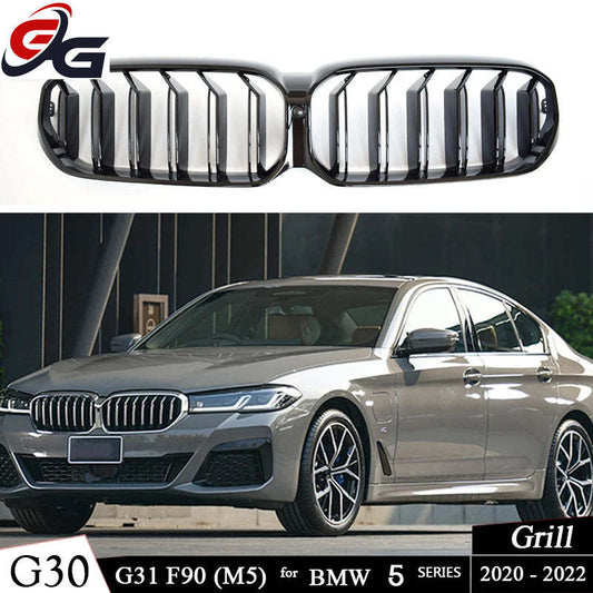 Front Kidney Grille Black Hood Grill for BMW 2020 - 2023 5 Series G30 G31 LCI 525d 530i 530d 535i 535d M5 F90 Car Racing Grills