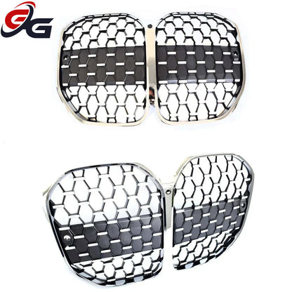 G22 Front Kidney Grill Silver Grille Replacement for 2021 -2026 BMW 4 Series G23 Convertible G26 I4 Gran Coupe 420i 440i Grrills