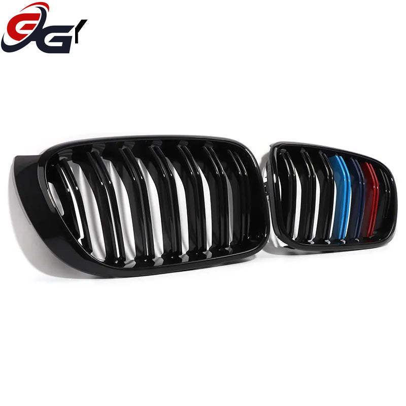 X4 F26 Grille. Glossy M-coloured Front Bumper Black Grill for BMW Facelifted X3 F25 LCI 2014 - 2018, X4 F26 2015 - 2018