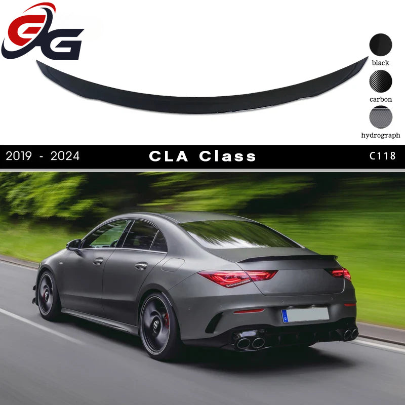 C118 Gloss Black Rear Deck Spoiler Boot Wing for 2013 - 2023 Mercedes CLA Class 4-Door Coupe W118 W117 & CLA45 AMG CLA200 CLA250