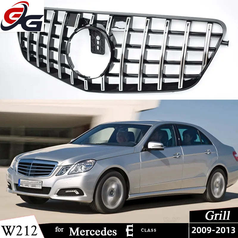 W212 Front Bumper Hood Grill Panamericana GT Style Grille for Mercedes 2009 - 2013 E Class W212 Sedan S212 Estate Car Grills