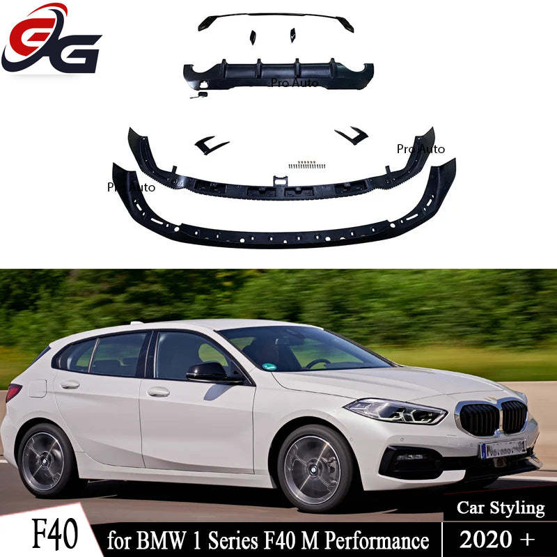 Car Front Bump Lip Diffuser Rear Spoiler Side Canards Gloss Black Splitter For BMW 1 Series F40 2020+ M Tech Aerokit M Sport MP