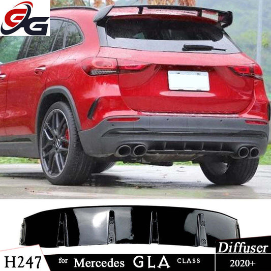 Car Splitter Rear Bumper Diffuser for Mercedes Benz GLA Class H247 GLA180 GLA45 AMGAMG Line 2020+ Back Spoiler Car Styling Black