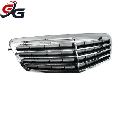 Front Bumper Grille Silver Grill for Mercedes Benz E Class W212  E200L Old Style Three Horizontal Model Styling Car Accessories