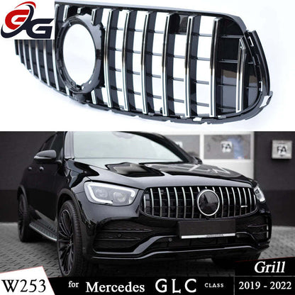 W253 Car Racing Gt Grill for GLC Class X253 C253 Coupe 2020-2022 GLC 250 GLC300 GLC43 Front Bumper Grille Radiator Replacement