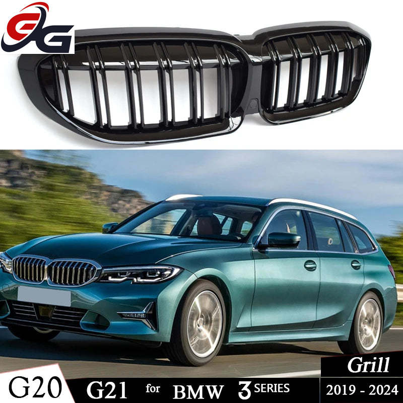 Car Front Numper Kidney Grilles Racing Grill for BMW 2019 - 2024 3 Series G20 4-Door Sedan G21 5-Door Estate 320i 325i 330d 335d